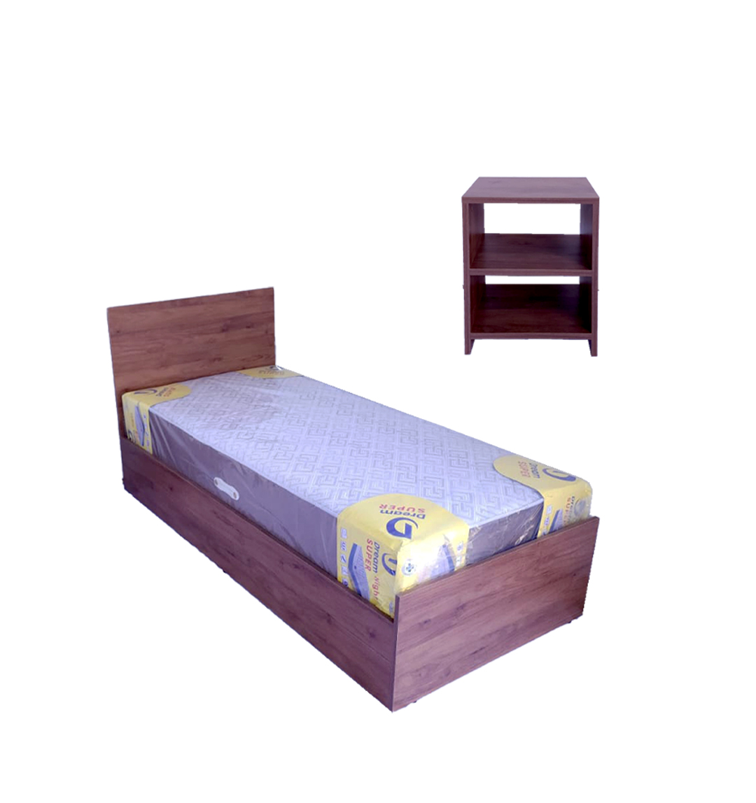 Pack Najah – Lit 1 place avec matelas + Table de chevet + Bureau