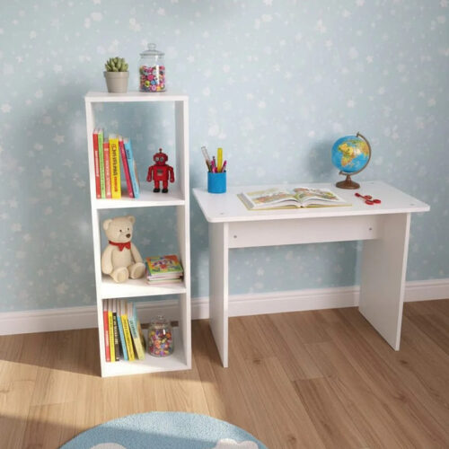 Pack IMAD – Bureau + rangement 3 étagères pour enfants, étudiants et adultes